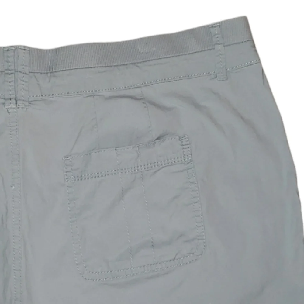 Avenue High Waist Elastic Waistband Drawstring Cinch Legs Gray Cropped Capris 16 - Picture 9 of 16